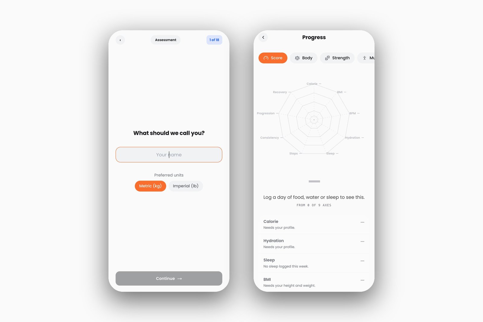 Adalah onboarding and progress screens