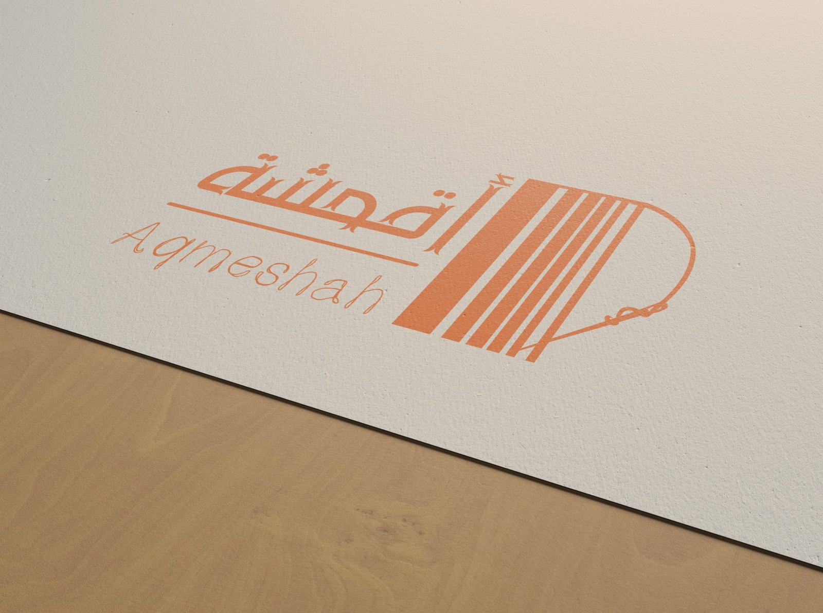 Aqmeshah logo printed on paper