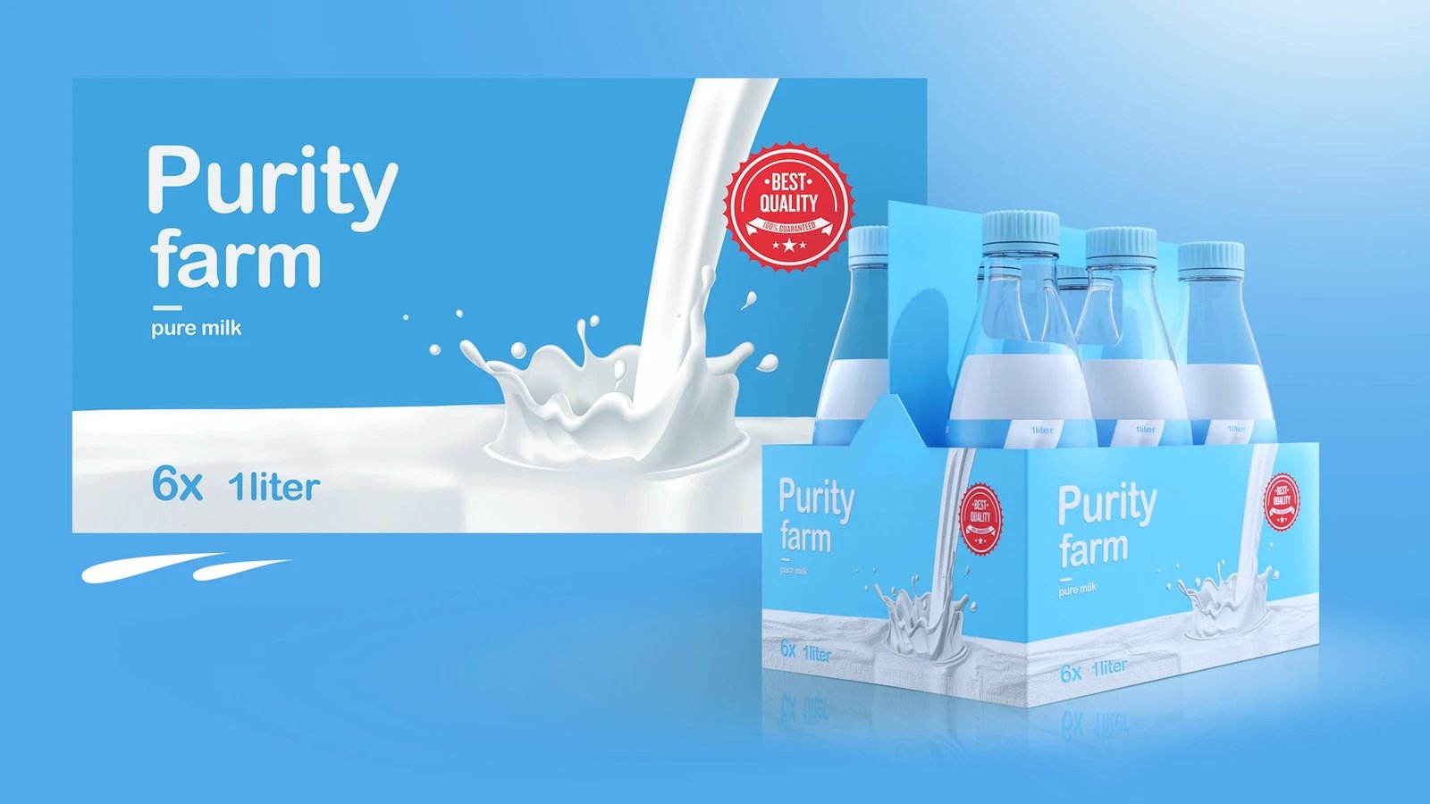 Purity Farm milk carton with its flat label layout