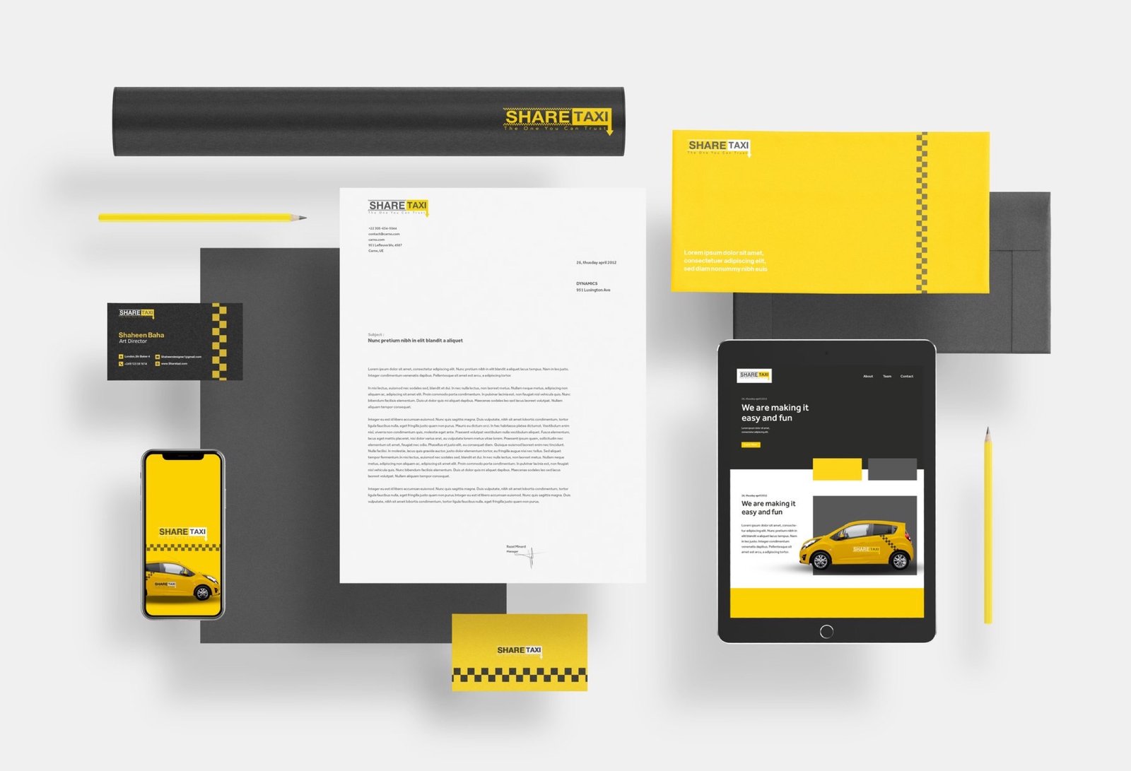 Share Taxi — ride-sharing app branding by Shaheen Aljack